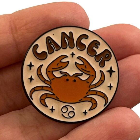 Cancer Horoscope Astrology Enamel Pin - Picture 1 of 5
